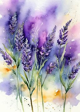 Lavender Watercolor Floral Painting