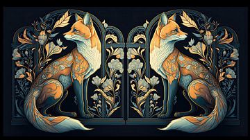 Jugendstil-Füchse von Richards Fine Art