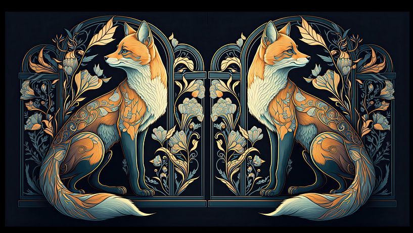 Jugendstil-Füchse von Richards Fine Art