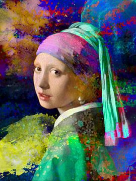 Girl with a Pearl Earring Abstract by Art By Dominic
