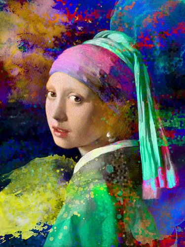 Meisje met de parel / Girl with a Pearl Earring Abstract