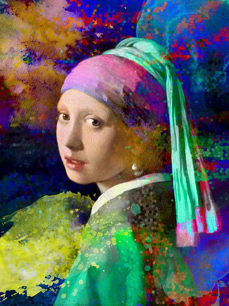 Mädchen mit einem Perlenohrring Abstract von Art By Dominic auf ArtFrame,  Leinwand, Poster und mehr | Art Heroes