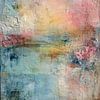 Pastel and turquoise dreamy abstract painting by Joriali Abstract
