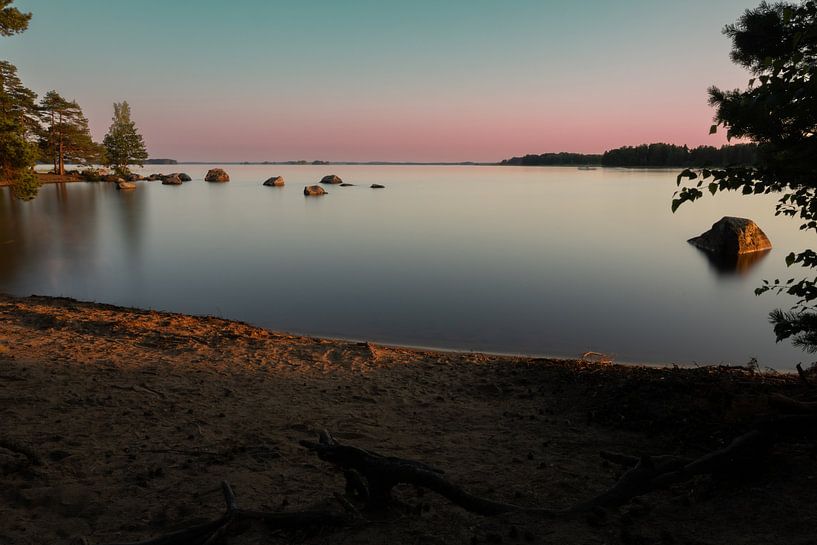 Zonsondergang op schiereiland On, Zweden van Wendy Van Oenen
