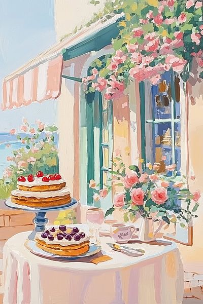 French Dessert Cafe by Melloi Art Prints