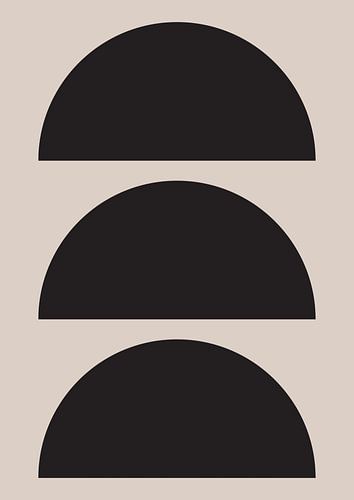 Organische, geometrische, abstrakte schwarze Formen auf beigem Hintergrund