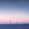 Maisons sur pilotis sur la plage de Sankt Peter Ording, au bord de la mer du Nord. sur Voss Fine Art Fotografie