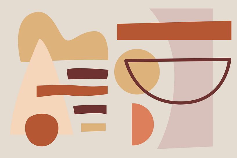 Modern, hip collage with geometric and organic shapes in nicely matched colors. by Studio Allee