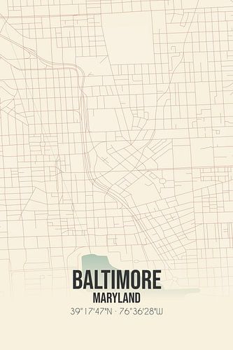 Alte Karte von Baltimore (Maryland), USA.