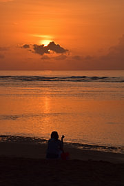 Enjoying the sunrise in Bali