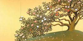 Camellia Petals Scattering, Gyoshū Hayami