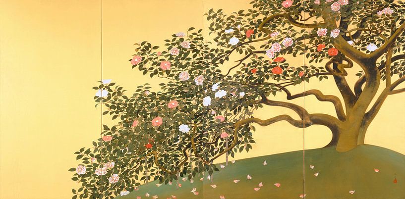 Camellia Bloemblaadjesverspreiding, Gyoshū Hayami van Meesterlijcke Meesters