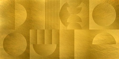 Abstracte geometrische vormen in goud. Retro geometrie nr. 5