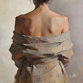 Standing Still – Minimal Figurative Oil Painting by Mellow Art