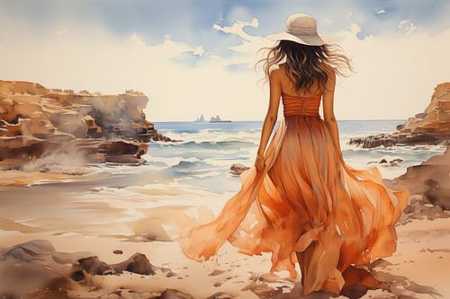 Wandeling aan het strand