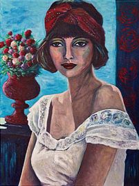 Mädchen in weißer Spitze von Lucienne van Leijen