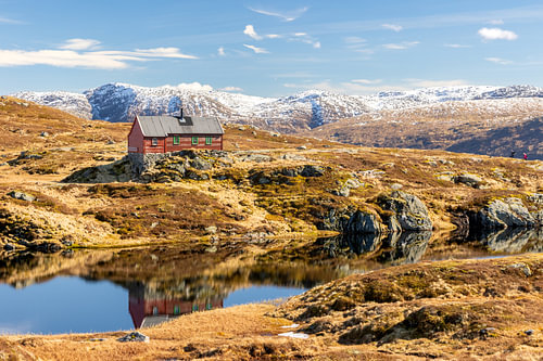 The red mountain hut on Fløyen