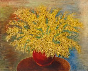 Moïse Kisling - Mimosenstrauß mit rotem Topf (1941)