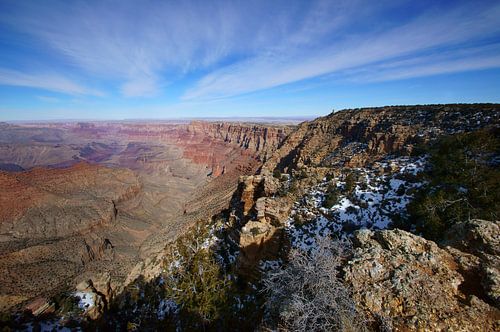 South Rim Grand Canyon met Desert View Watchtower, Arizona, Verenigde Staten