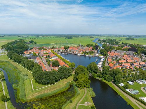 Blokzijl luchtfoto tijdens de zomer in Nederland