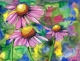 Red Coneflower by Ivonne Wierink