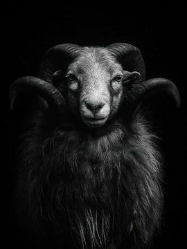 The Guardian - Aries Portrait in Black and White by Simone Photography
