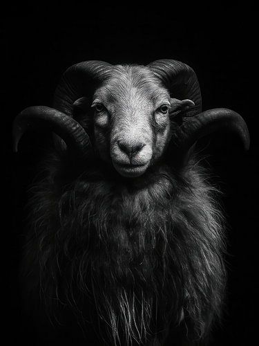 The Guardian - Aries Portrait in Black and White