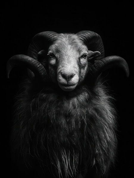 The Guardian - Aries Portrait in Black and White by Simone Photography