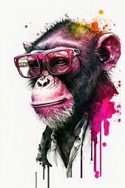 Affe in Pink von Poster Art Shop