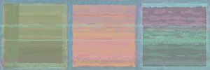 Triptychon Pastell auf blauem Grund