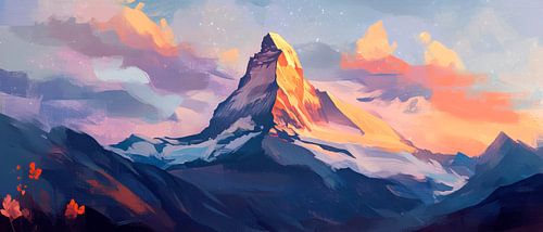Paysage de montagne au crépuscule