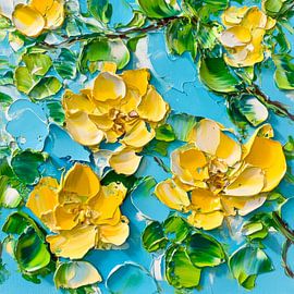 Vibrant yellow floral splendour by Poster Art Shop