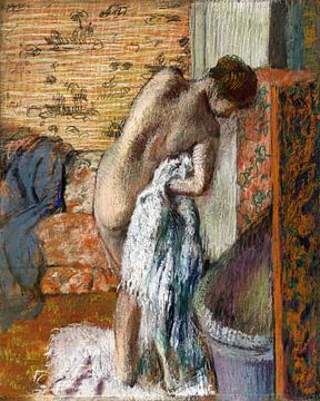Nach dem Bad (Frau trocknet sich ab) , Edgar Degas (ca. 1886)