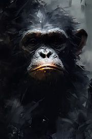 Regard d'un chimpanzé sur La collection ARTEO