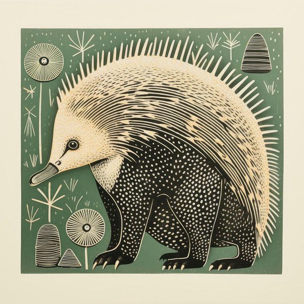 Whimsy Folk Meadow Echidna by Aloke Design