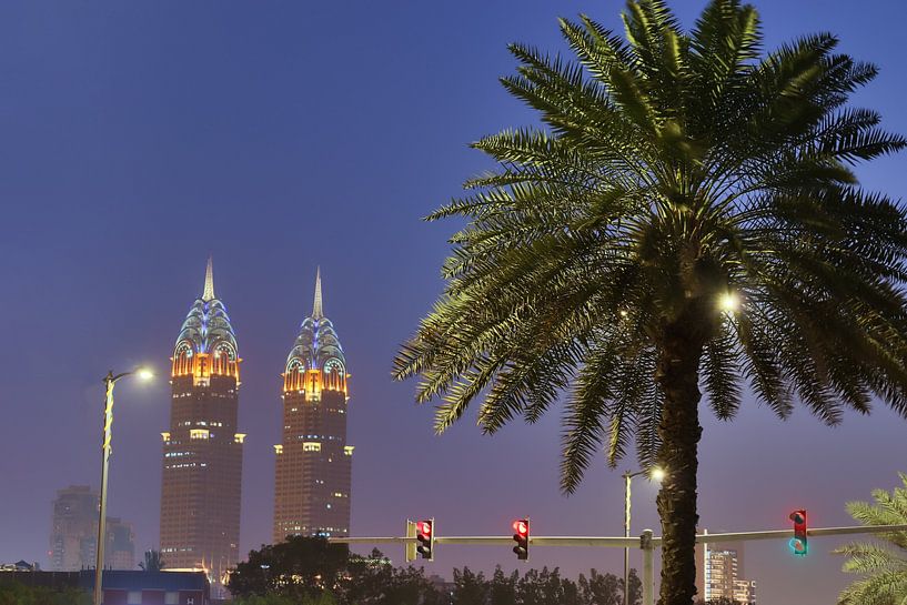 View of the city from Dubai by night by MPfoto71