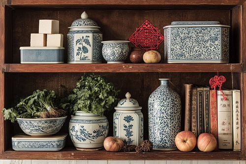 Traditionele oosterse kunst: handbeschilderd Lanhui-porselein