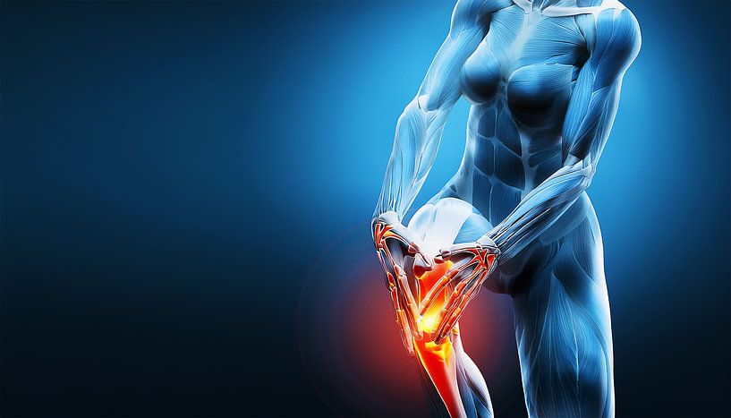 Vrouw met kniepijn van Mustafa Kurnaz