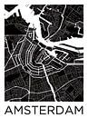Amsterdam Noord en Zuid | Stadskaart ZwartWit van WereldkaartenShop thumbnail