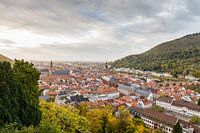 View of the old town of Heidelberg at sunset