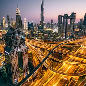 Dubai skyline, Burj Khalifa, Shangri-La Hotel van Harmen van der Vaart