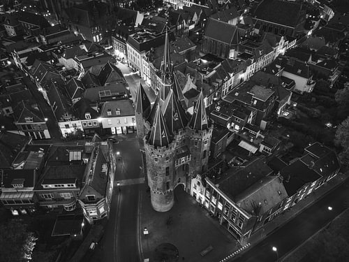 Sassenpoort Zwolle in Schwarz-Weiß
