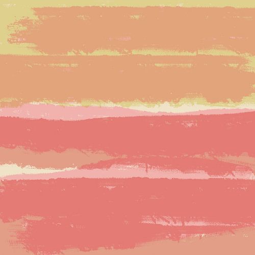 Moderne abstracte kunst in heldere pastelkleuren. Roze en terracotta.