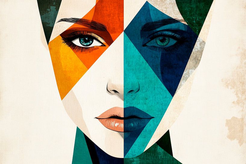 Faces of colourful splendour Mirror of the inner world Art de by Poster Art Shop