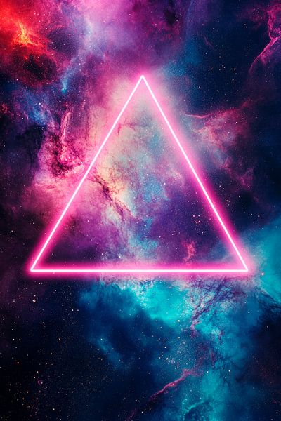 Neon-Dreieck im kosmischen Raum von Poster Art Shop