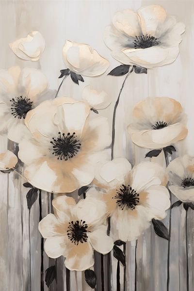 Flowers beige by Bert Nijholt