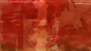 Kleurrijke abstracte kunst in warme kleuren. Terracotta en gebrand oranje.