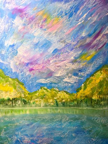 Ölpastellbild „Kalter Morgen“ von JBJart Justyna Jaszke