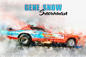 Gene Snow, bonhomme de neige avec titre sur Theodor Decker