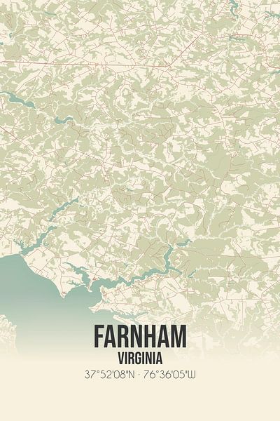Carte ancienne de Farnham (Virginie), USA. par Affiches de lieux